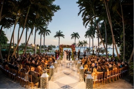 The venue filled with guests at the wedding of Ana Navarro and Al Cardenas